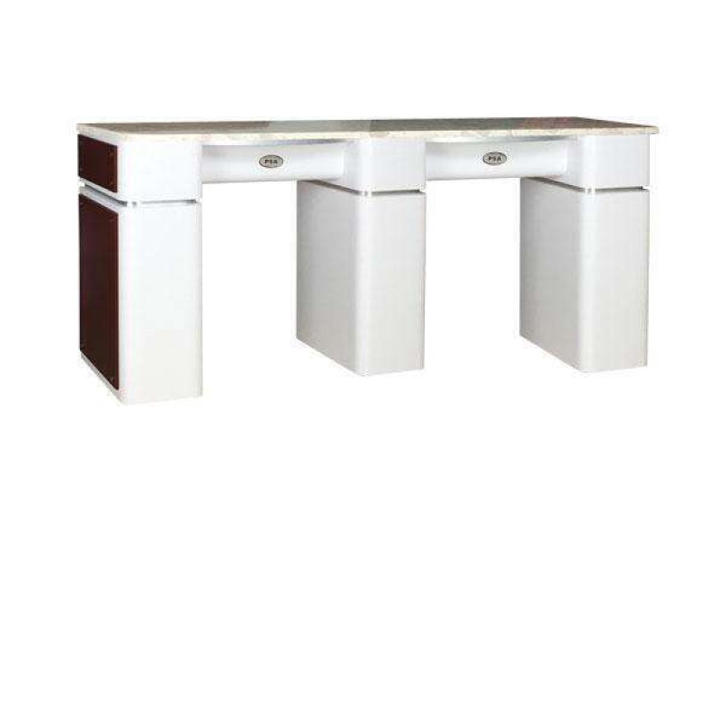 SPA Double Nail Table, White.Chocolate, DWCT-39 (NOT Included Shipping Charge) 